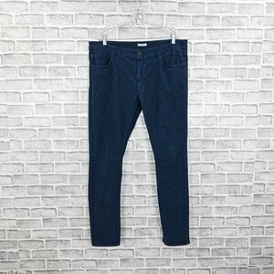 BOGLIOLI Milano Men's Corduroy 5 Pocket Jean Pants in blue cotton size 40